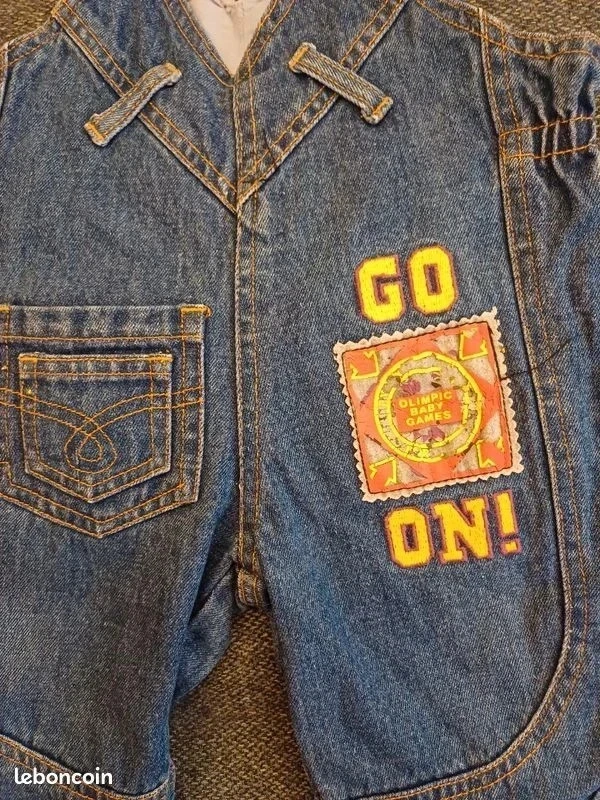 1-year-old denim overalls – photo 3